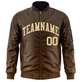 Custom Gradient Fashion Full-Zip Bomber Jacket Stitched Personalized Name Number Logo Letterman Jacket With Pocket
