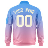 Custom Gradient Varsity Jacket Personalized Baseball Letterman Jackets Stitched Name Number Logo for Men Women With Pocket