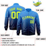 Custom Gradient Full-Zip Letterman Bomber Coat Lightweight Personalized Stitched Letters Logo for Adult Youth S-6XL  With Pocket