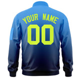 Custom Gradient Full-Zip Letterman Bomber Coat Lightweight Personalized Stitched Letters Logo for Adult Youth S-6XL  With Pocket