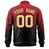 Custom Gradient Full-Zip Letterman Bomber Coat Lightweight Personalized Stitched Letters Logo for Adult Youth S-6XL  With Pocket