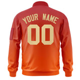 Custom Gradient Full-Zip Letterman Bomber Coat Lightweight Personalized Stitched Letters Logo for Adult Youth S-6XL  With Pocket