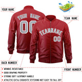 Custom Gradient Full-Zip Letterman Bomber Coat Lightweight Personalized Stitched Letters Logo for Adult Youth S-6XL  With Pocket