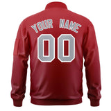 Custom Gradient Full-Zip Letterman Bomber Coat Lightweight Personalized Stitched Letters Logo for Adult Youth S-6XL  With Pocket