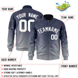 Custom Gradient Full-Zip Letterman Bomber Coat Lightweight Personalized Stitched Letters Logo for Adult Youth S-6XL  With Pocket