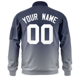 Custom Gradient Full-Zip Letterman Bomber Coat Lightweight Personalized Stitched Letters Logo for Adult Youth S-6XL  With Pocket