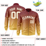 Custom Gradient Full-Zip Letterman Bomber Coat Lightweight Personalized Stitched Letters Logo for Adult Youth S-6XL  With Pocket