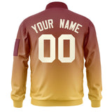 Custom Gradient Full-Zip Letterman Bomber Coat Lightweight Personalized Stitched Letters Logo for Adult Youth S-6XL  With Pocket