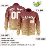 Custom Gradient Full-Zip Letterman Bomber Coat Lightweight Personalized Stitched Letters Logo for Adult Youth S-6XL  With Pocket