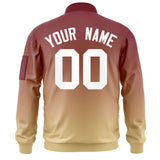 Custom Gradient Full-Zip Letterman Bomber Coat Lightweight Personalized Stitched Letters Logo for Adult Youth S-6XL  With Pocket