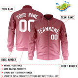 Custom Gradient Full-Zip Letterman Bomber Coat Lightweight Personalized Stitched Letters Logo for Adult Youth S-6XL  With Pocket