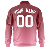 Custom Gradient Full-Zip Letterman Bomber Coat Lightweight Personalized Stitched Letters Logo for Adult Youth S-6XL  With Pocket