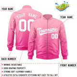 Custom Gradient Full-Zip Personalized Stitched Letters Logo Sweatshirt Letterman Bomber Coats for Adult/Youth With Pocket