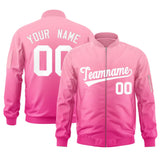 Custom Gradient Full-Zip Personalized Stitched Letters Logo Sweatshirt Letterman Bomber Coats for Adult/Youth With Pocket