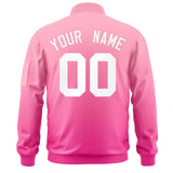 Custom Gradient Full-Zip Personalized Stitched Letters Logo Sweatshirt Letterman Bomber Coats for Adult/Youth With Pocket