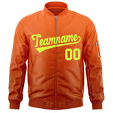 Custom Gradient Full-Zip Personalized Stitched Letters Logo Sweatshirt Letterman Bomber Coats for Adult/Youth With Pocket