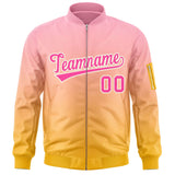 Custom Gradient Full-Zip Personalized Stitched Letters Logo Sweatshirt Letterman Bomber Coats for Adult/Youth With Pocket