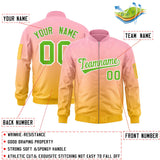 Custom Gradient Full-Zip Personalized Stitched Letters Logo Sweatshirt Letterman Bomber Coats for Adult/Youth With Pocket