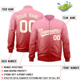 Custom Gradient Full-Zip Personalized Stitched Letters Logo Sweatshirt Letterman Bomber Coats for Adult/Youth With Pocket