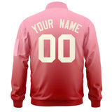 Custom Gradient Full-Zip Personalized Stitched Letters Logo Sweatshirt Letterman Bomber Coats for Adult/Youth With Pocket