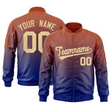 Custom Gradient Full-Zip Personalized Stitched Letters Logo Sweatshirt Letterman Bomber Coats for Adult/Youth With Pocket