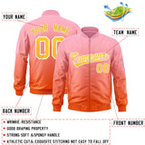 Custom Gradient Full-Zip Personalized Stitched Letters Logo Sweatshirt Letterman Bomber Coats for Adult/Youth With Pocket