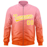 Custom Gradient Full-Zip Personalized Stitched Letters Logo Sweatshirt Letterman Bomber Coats for Adult/Youth With Pocket