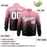 Custom Gradient Full-Zip Personalized Stitched Letters Logo Sweatshirt Letterman Bomber Coats for Adult/Youth With Pocket