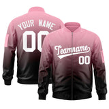 Custom Gradient Full-Zip Personalized Stitched Letters Logo Sweatshirt Letterman Bomber Coats for Adult/Youth With Pocket