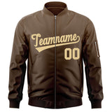 Custom Gradient Full-Zip Personalized Stitched Letters Logo Sweatshirt Letterman Bomber Coats for Adult/Youth With Pocket