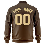 Custom Gradient Full-Zip Personalized Stitched Letters Logo Sweatshirt Letterman Bomber Coats for Adult/Youth With Pocket