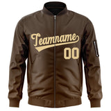 Custom Gradient Full-Zip Personalized Stitched Letters Logo Sweatshirt Letterman Bomber Coats for Adult/Youth With Pocket