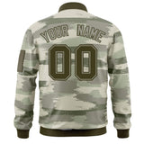 Custom Full-Zip Camo Baseball Jackets Personalized Stitched Letters Logo Fashion Letterman Bomber Coats for Adult/Youth