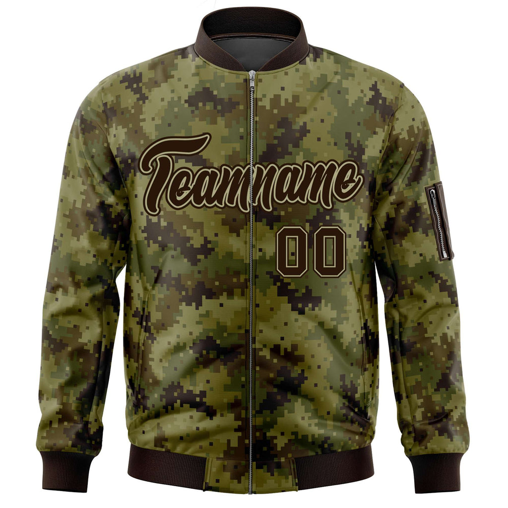 Custom Camo Full-Zip Fashion Lightweight College Jacket Personalized Stitched Letters Logo Big Size