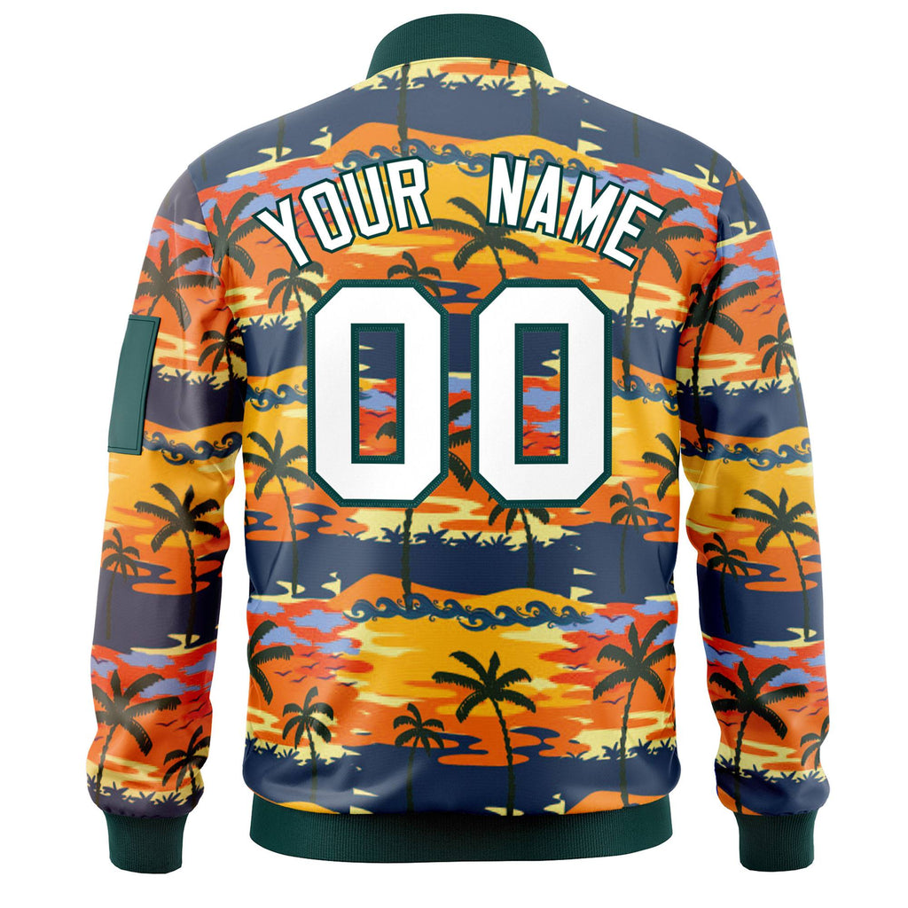 Custom Hawaii Full-Zip Lightweight College Jacket Personalized Stitched Name Number Baseball Jacket Big Size