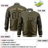 Custom Varsity Full-Zip Camo Raglan Sleeves Fashion College Jacket