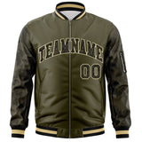 Custom Varsity Full-Zip Camo Raglan Sleeves Fashion College Jacket