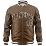 Custom Varsity Full-Zip Camo Raglan Sleeves Fashion College Jacket