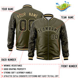 Custom Varsity Full-Zip Camo Raglan Sleeves Fashion College Jacket