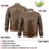 Custom Varsity Full-Zip Camo Raglan Sleeves Fashion College Jacket
