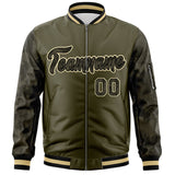 Custom Varsity Full-Zip Camo Raglan Sleeves Fashion College Jacket