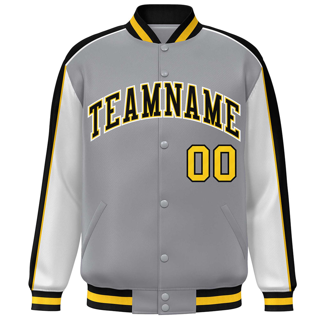 Custom Color Block Full-Snap Baseball Jacket Fashion Letterman Coat  For Men/Women