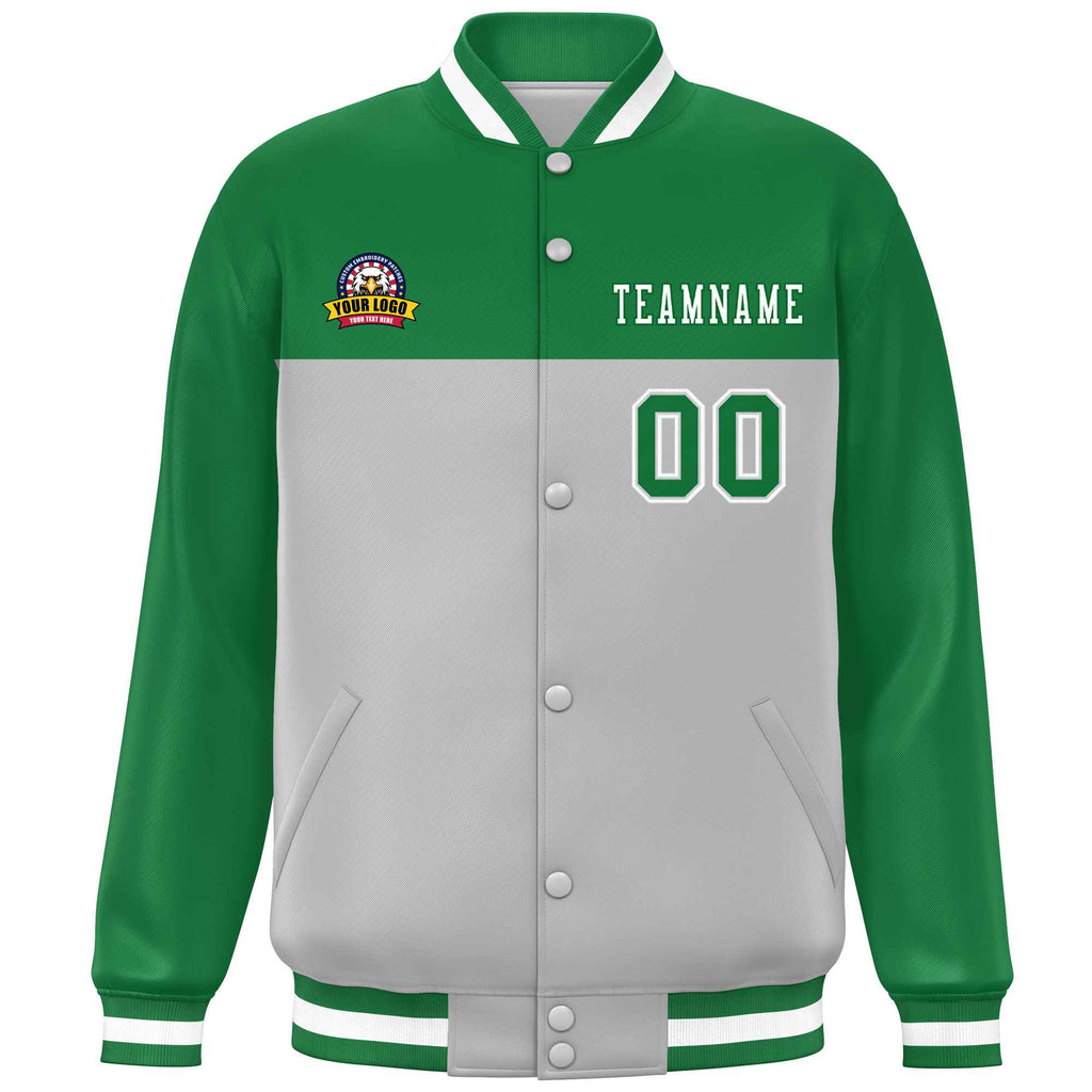 Custom Color Block Stitched Casual Sweatshirt Letterman Bomber Coats Personalized Letter And Number