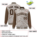 Custom Graffiti Pattern Jacket Maple Leaf Raglan Sleeves Bomber Varsity Baseball Jacket For Adult