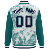 Custom Graffiti Pattern Jacket Maple Leaf Raglan Sleeves Bomber Varsity Baseball Jacket For Adult