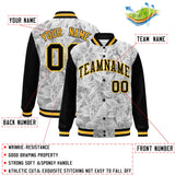 Custom Graffiti Pattern Jacket Maple Leaf Raglan Sleeves Bomber Varsity Baseball Jacket For Adult