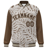 Custom Graffiti Pattern Jacket Maple Leaf Raglan Sleeves Training Jackets Varsity Baseball Coat