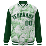 Custom Graffiti Pattern Jacket Maple Leaf Raglan Sleeves Training Jackets Varsity Baseball Coat