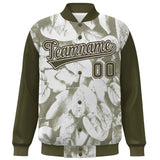 Custom Graffiti Pattern Jacket Maple Leaf Raglan Sleeves Personalized Name Number Baseball Coat
