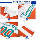 Custom Aqua Orange Vertical Stripes Design Performance Polo Shirt